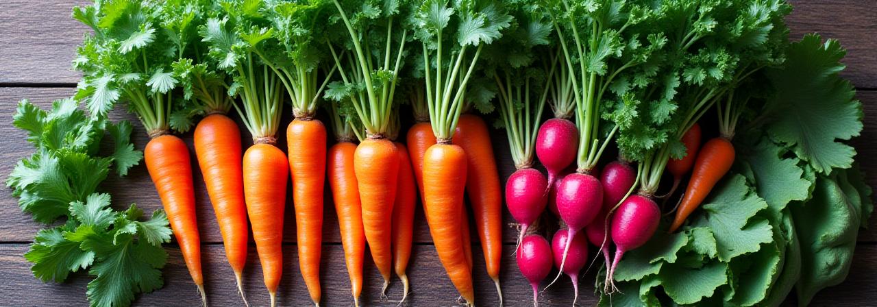 Fresh organic vegetables on a rustic table