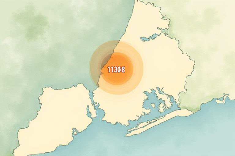 Map of the 11208 Brooklyn area highlighting Jamaica Avenue delivery radius